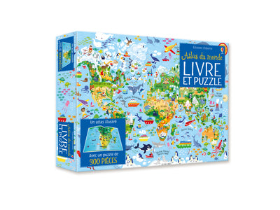 Coffret Atlas du monde (Livre + puzzle de 300 pièces)