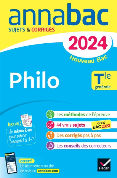 Annales du bac Annabac 2024 Philo Tle générale