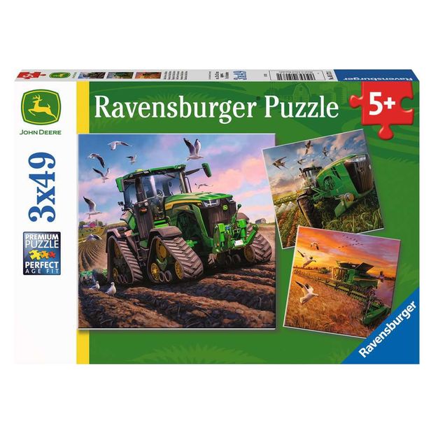 Puzzles 3x49 p  Les saisons John Deere