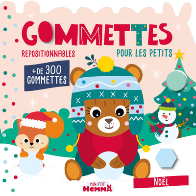 Mon P'tit Hemma - Gommettes pour les petits - Noël (Ourson brun) - + de 300 gommettes repositionnables