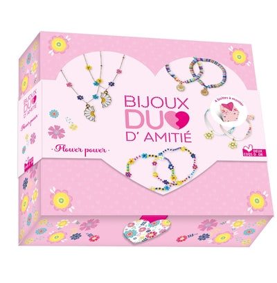 Bijoux duo d'amitié Flower power - coffret avec accessoires