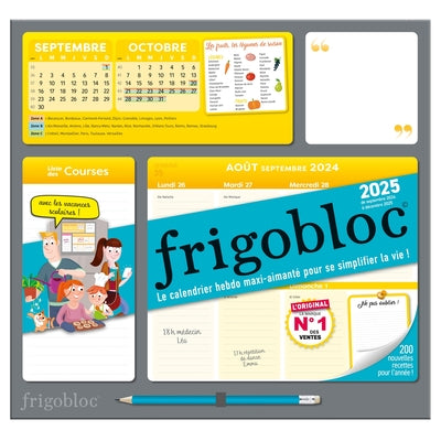 Frigobloc Hebdomadaire 2025 - Calendrier d'organisation familiale / sem (de sept. 2024 à déc. 2025)