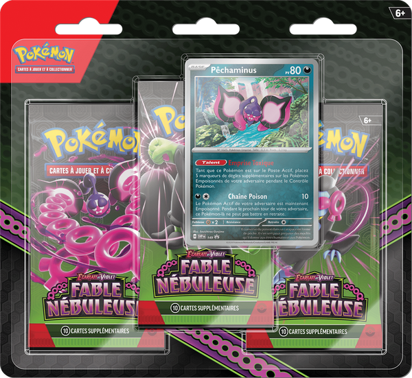 POKÉMON EV6.5 : 3 PACK CARTE PROMO PÊCHAMINUS Q3 24